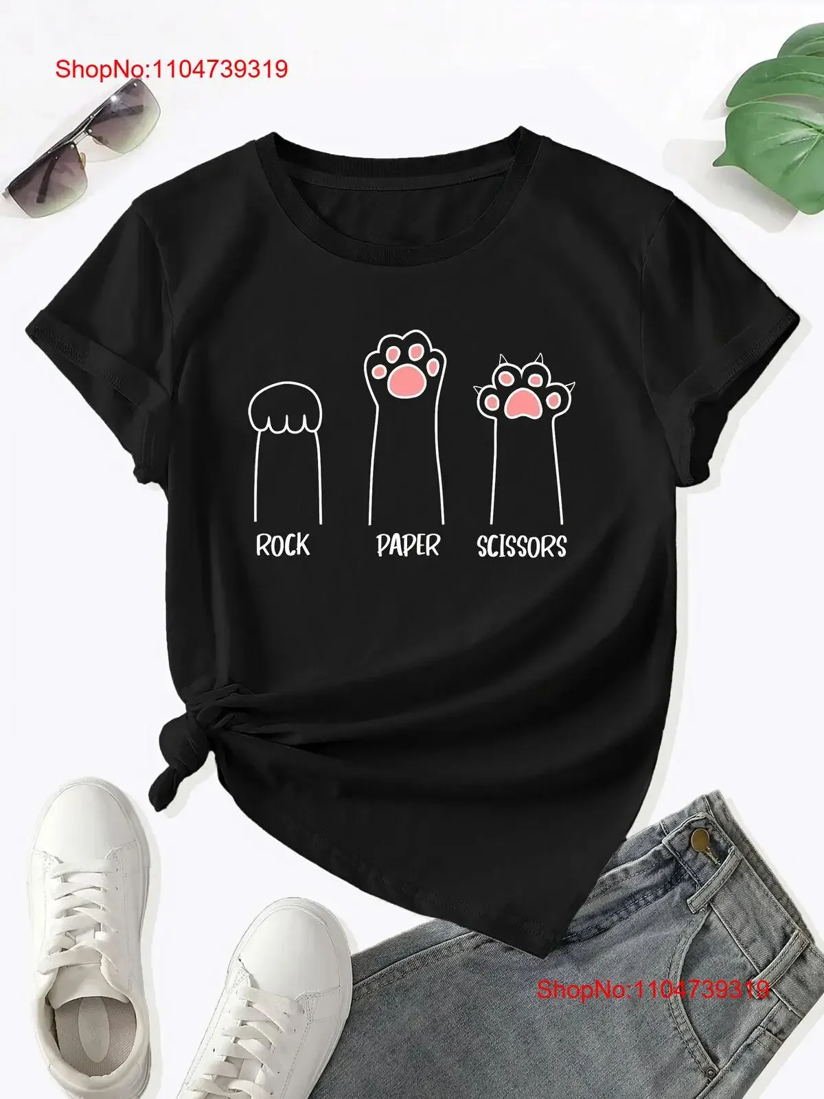 

Paw Print Crew Neck T Shirt Casual For Women's Clothing vintage Washed homme Soft Stretched streetwear Top For Everyday Wear