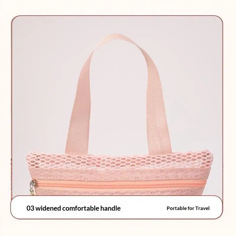 Große Kapazität Mesh-Kosmetiktasche Atmungsaktives Netz Transparenter Reise-Make-up-Organizer Glatter Reißverschluss Mehrzweck – Detail 17