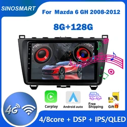 SINOSMART for Mazda 6 GH Android 2008-2012 Car GPS Radio Multimedia Video DSP Support 4G LTE Support BOSE Soundsport Free Audio