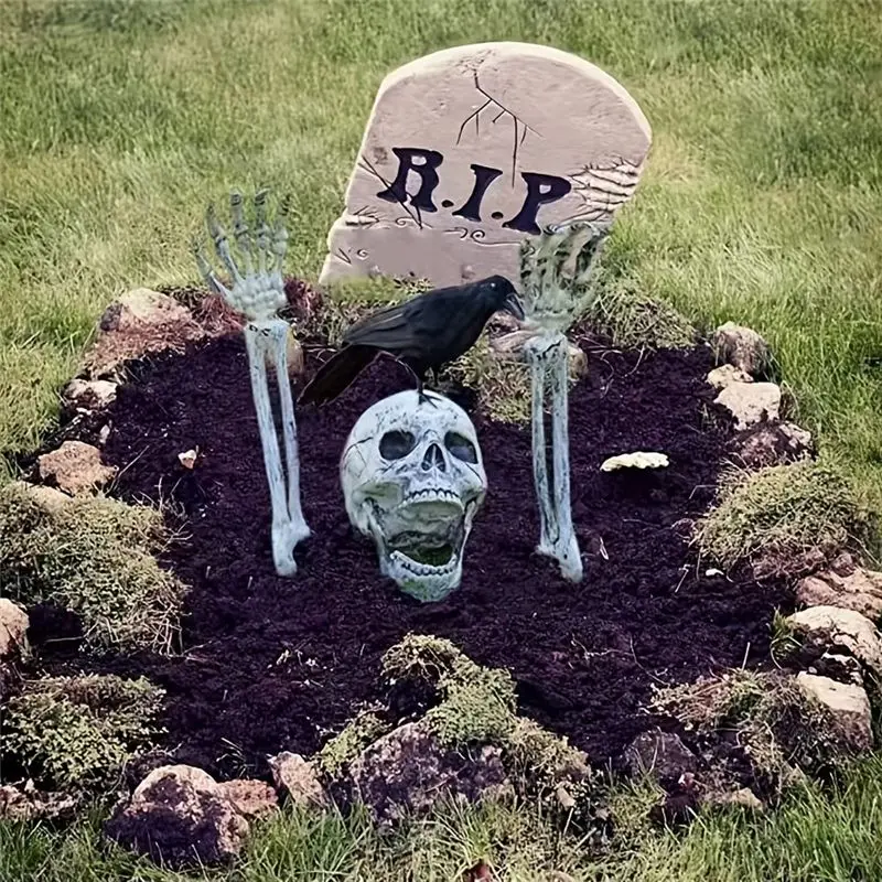 Halloween Skull Garden Decorations Halloween Skull Three-Piece Set Halloween Skull Hand Set