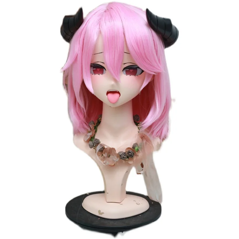 Kigurumi Self Succubus NFD Full Headband Lock Cosplay Headshell Props Costume Anime Game