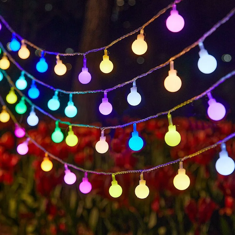 1.5 متر-10 متر الكرة سلسلة أضواء بطارية تعمل بالطاقة ضوء مثالية لحفل الزفاف شجرة عيد الميلاد الديكور الإضاءة المحيطة الداخلية