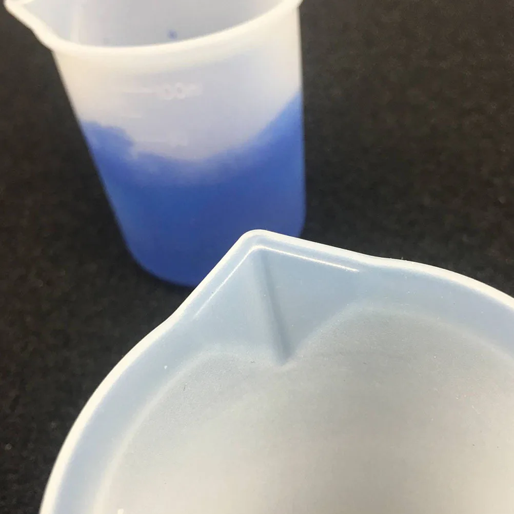 

100Ml Silicone Measuring Cup Smooth Finish Non Slip Base Ideal for Home Kitchen School Lab Use Clear Graduated Beakers