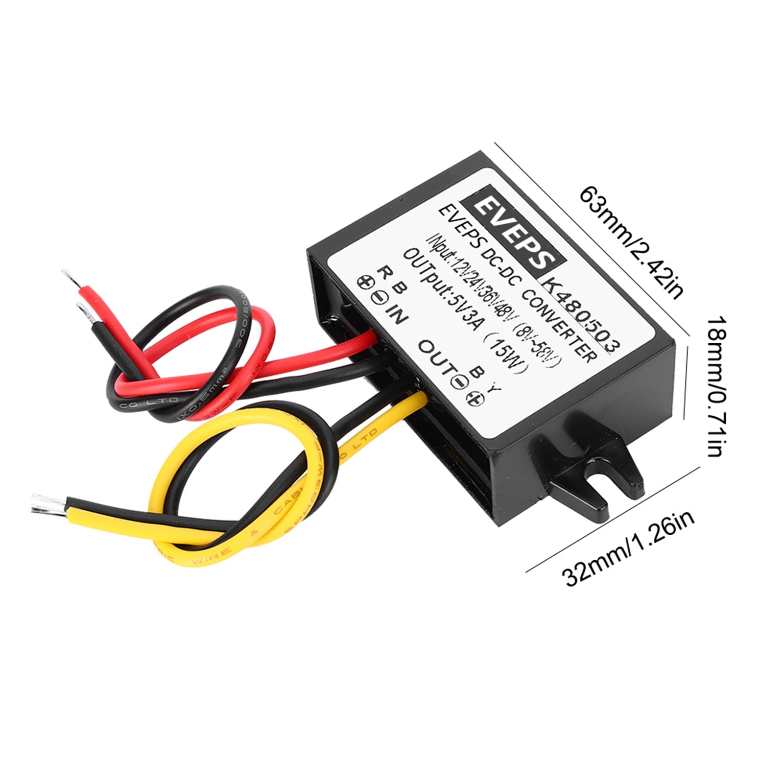 Converter - 12V/24V/36V/48V to 5V 3A  Converter Step Down Power Supply Module  Converter view 3
