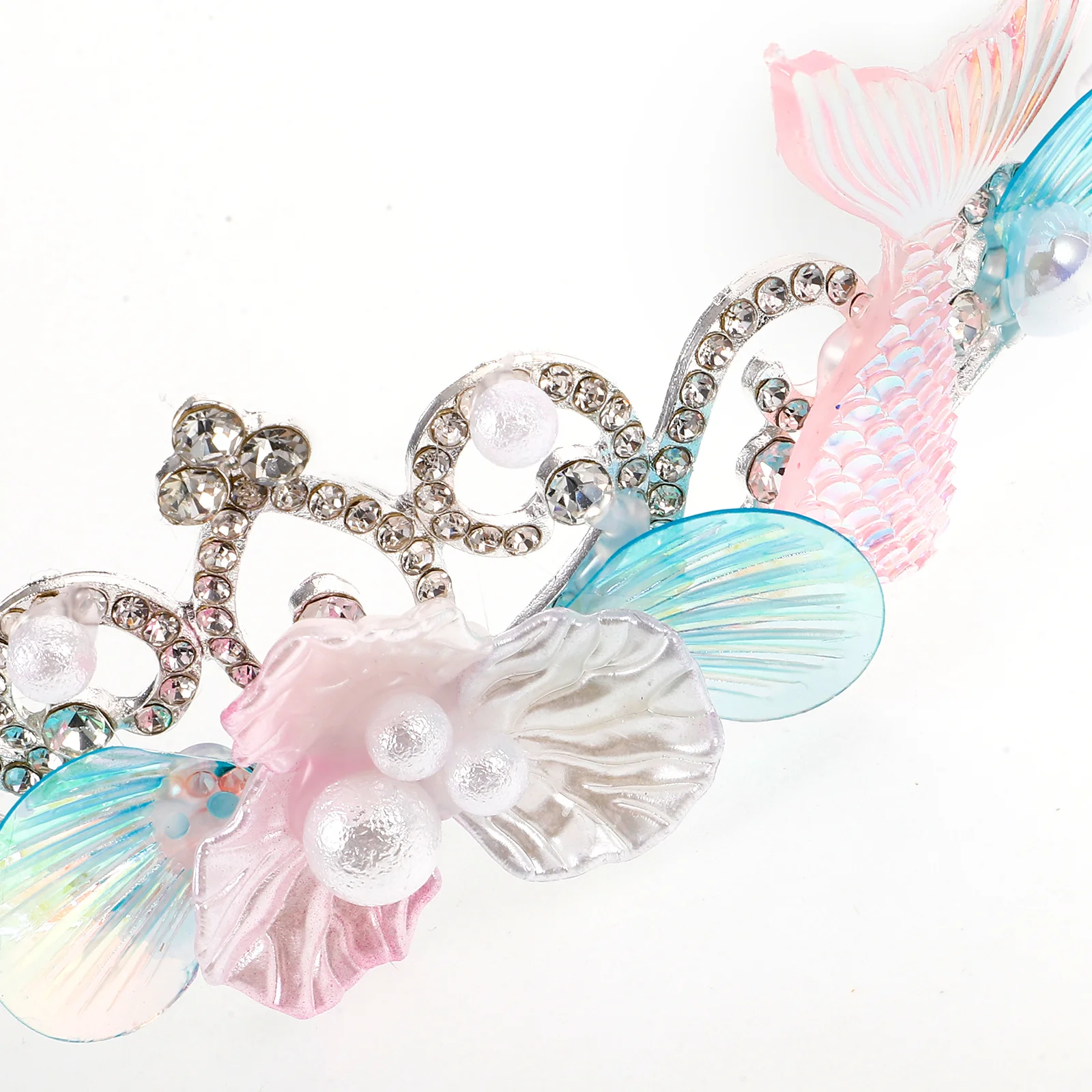 

Повязка на голову с изображением русалки, повязка для волос с короной и стразами, праздничный головной убор для девочек, милые аксессуары для волос, реквизит для фотосессии, повязка на голову