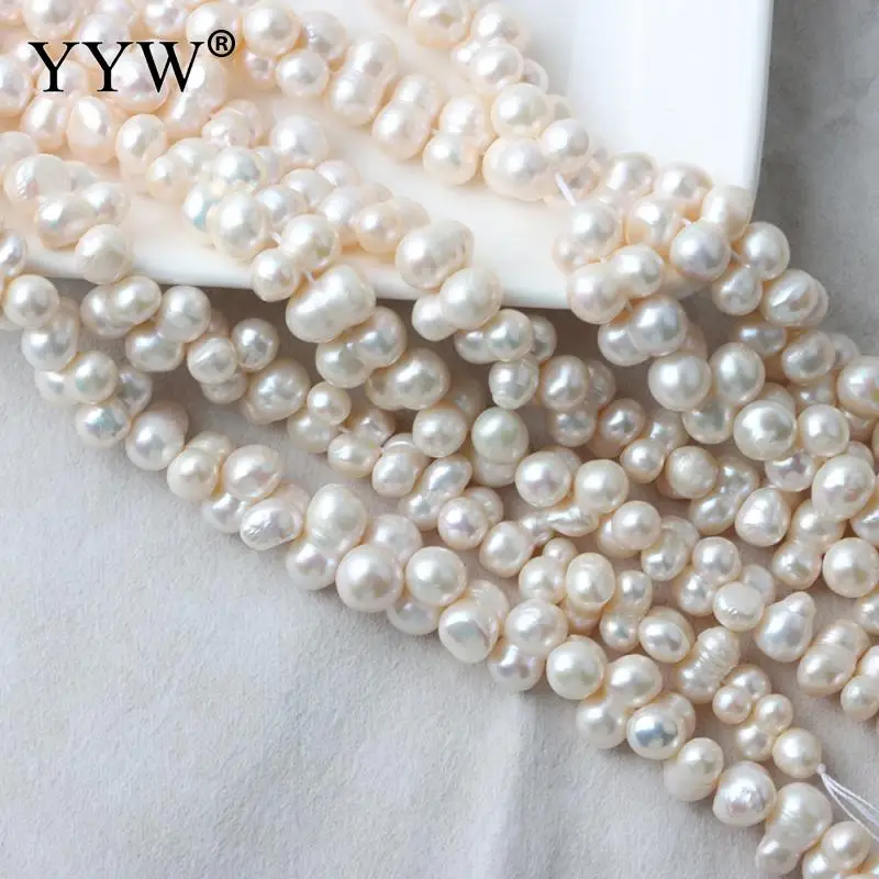 Natural Freshwater Pearls Loose Pearls Beads 9-10mm White Stacked Hole Zucchini Baroque Pearl DIY Material Jewelry Accessories