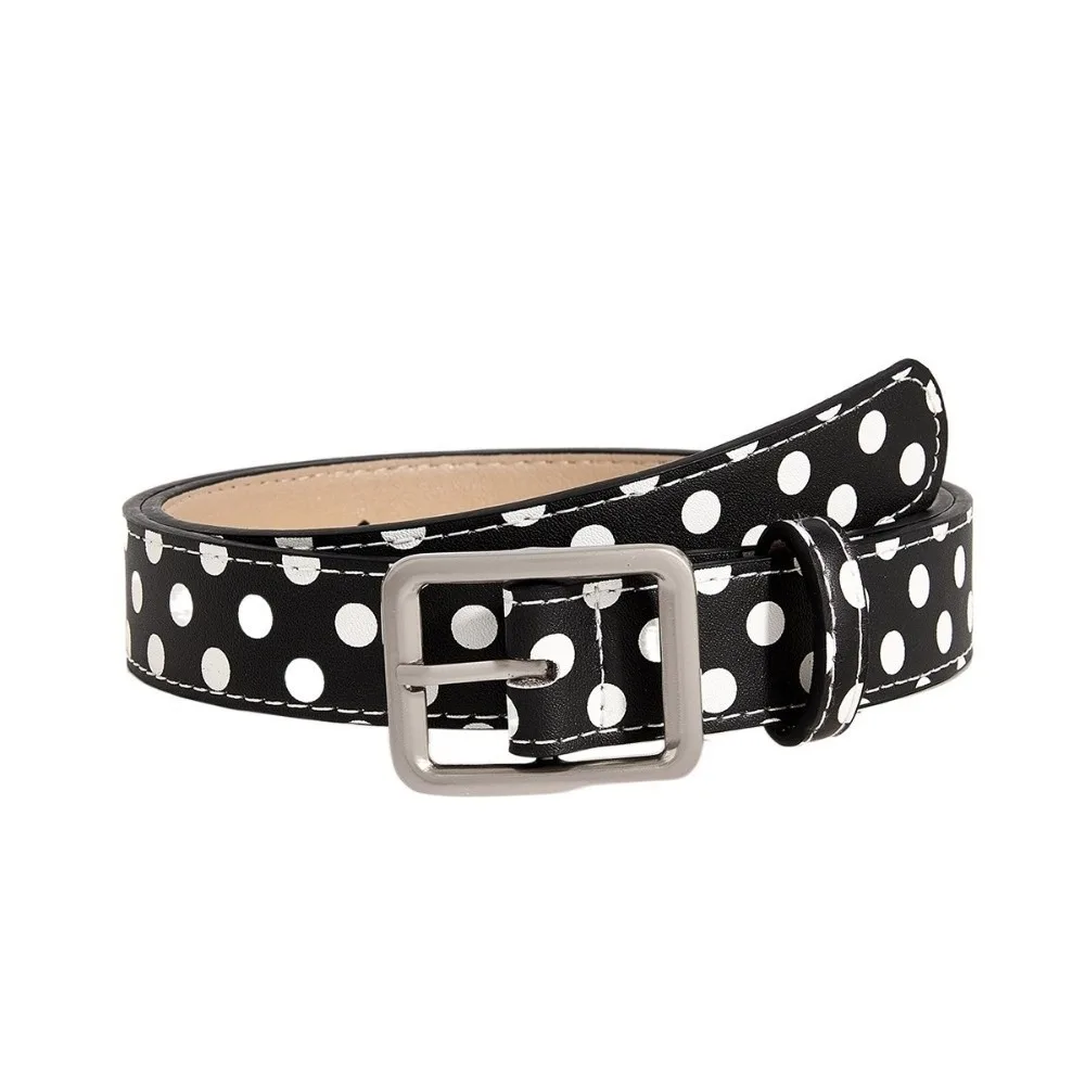 Neue Vintage Polka Dot Damengürtel aus PU-Leder Y2K Mädchen Gürtel Taillengürtel mit Dornschließe Jeansgürtel Taillenband Geschenk