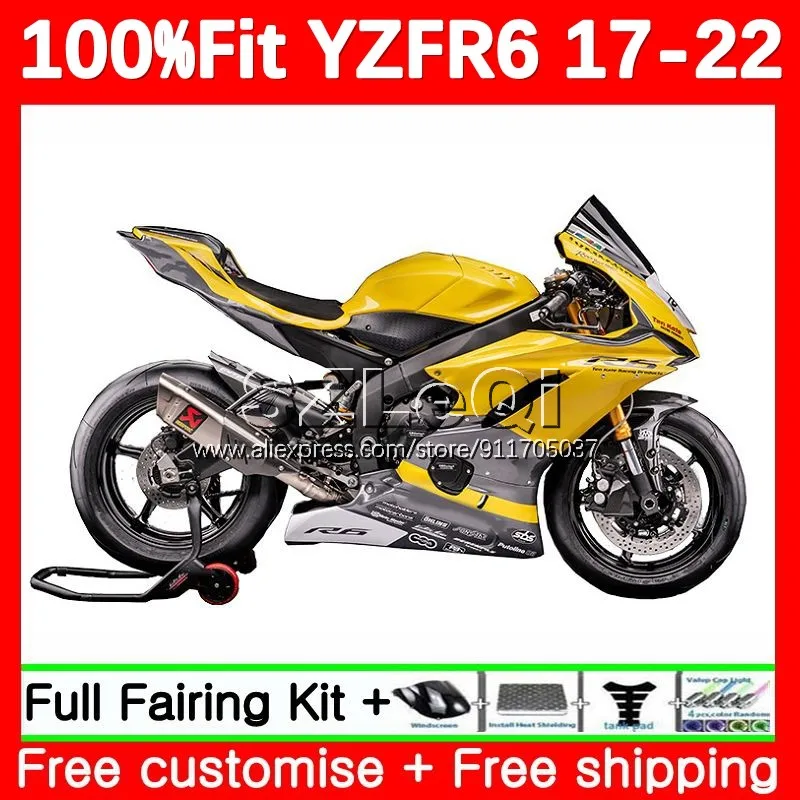 Injection Body For YAMAHA YZF R6 R 6 YZFR6 17 18 19 20 21 22 Metallic Hot 126No.60 YZF-R6 2017 2018 2019 2020 2021 2022 Fairing