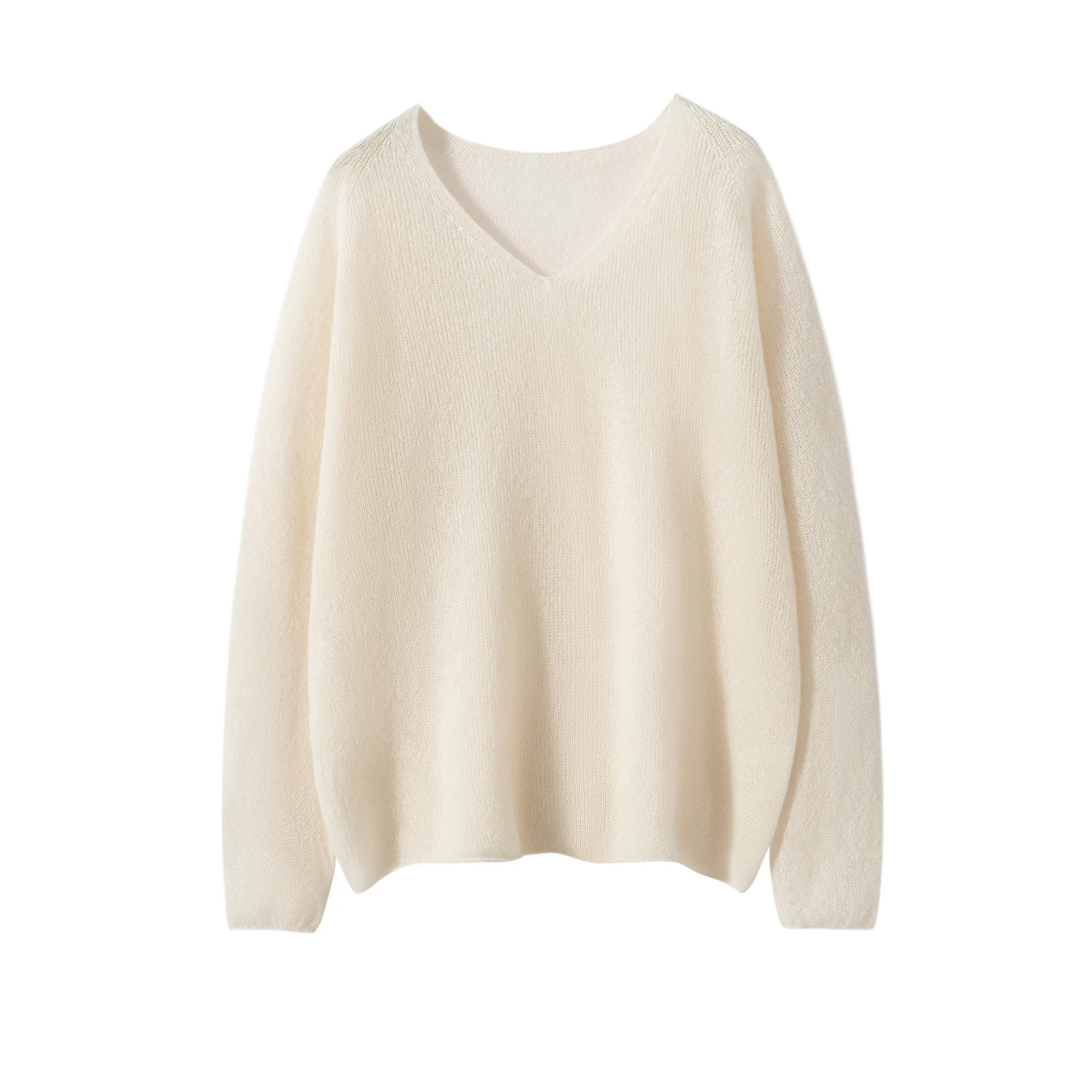 

High Quaity Women's 100% Pure Cashmere Sweater V-Neck Soft Waxy Skin-Friendly Loose Knit Pullover for Fall And Winter