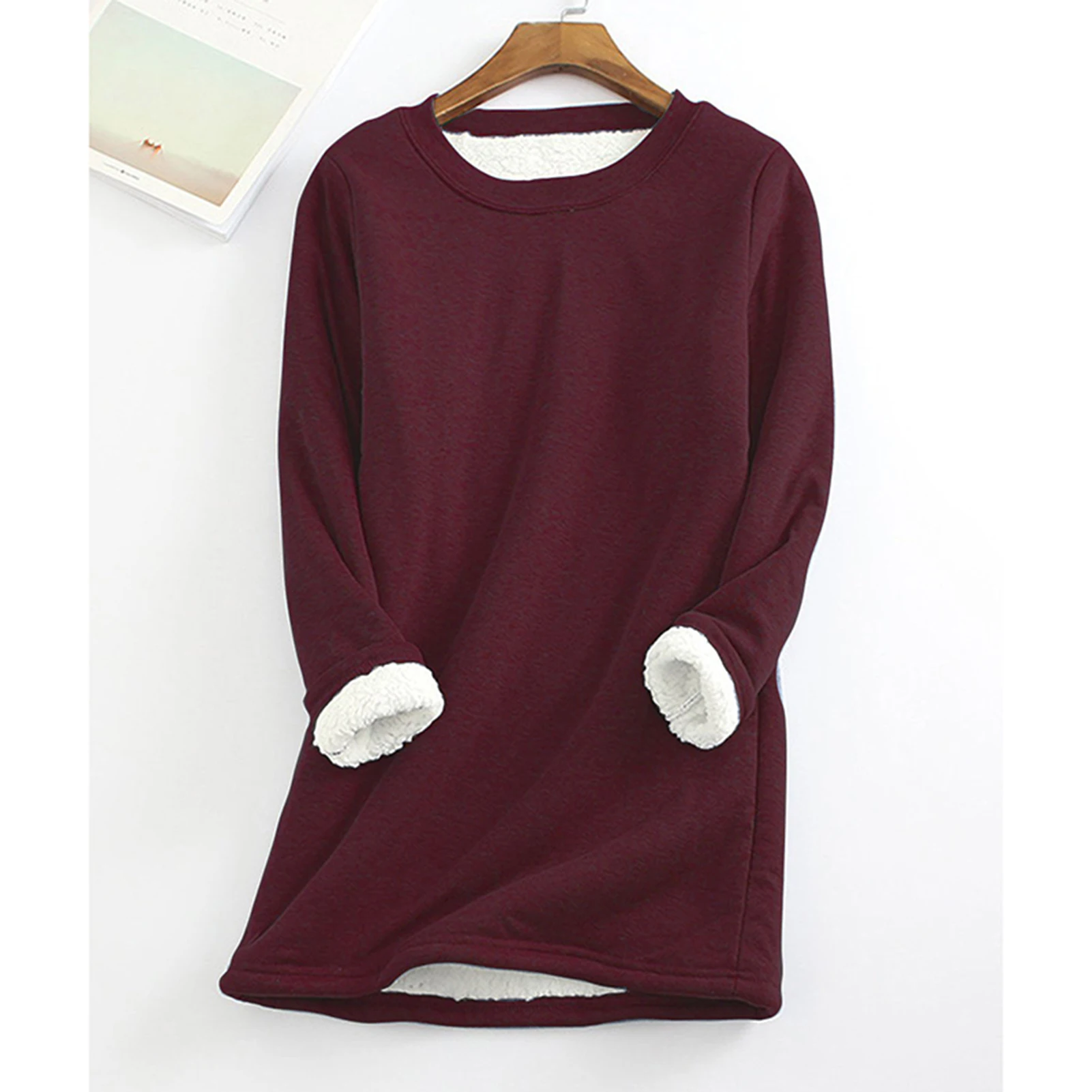 Women\'s Warm Fleece Top Lady Autumn Warm Sweater for Women Formal Daily Party Ball