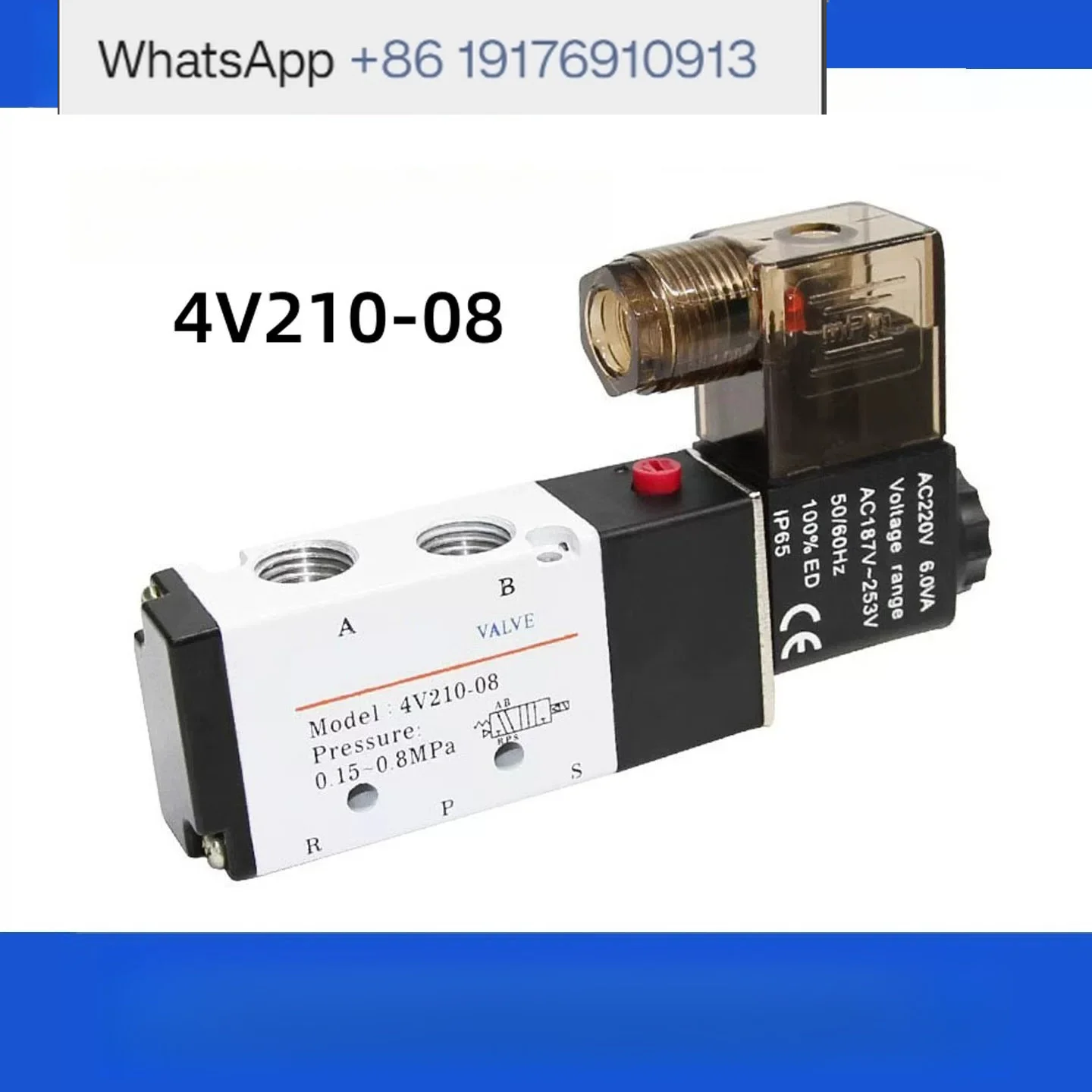 Solenoid valve 4V210-08 4V310-10 4V410-15 two-position five-way directional valve 24v