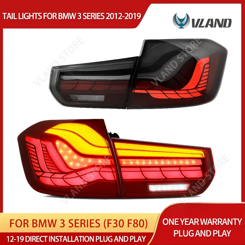 VLAND LED-Rückleuchten für BMW 3er F30 F80 2012–2019, GTS-Stil, Rückleuchten, dynamisches Blinker, Plug-and-Play-Upgrade