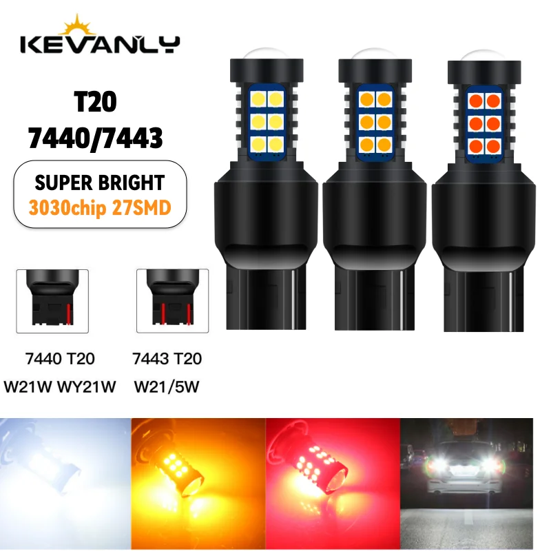 2pcs T20 LED 7440 7443 Led WY21W W21W Led Bulbs Car Signal Lamp T20 3030SMD Backup Reversing Light Super Bright