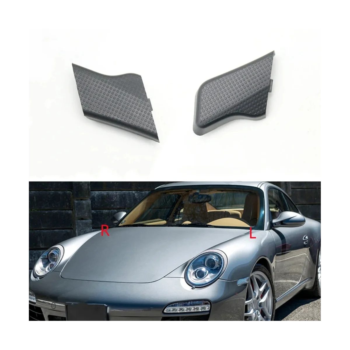 Car Right Front Windshield Wiper Side Cowl Trim Panel Cover for Porsche 911 Carrera Boxster 987 718 Cayman 997 2005-2013