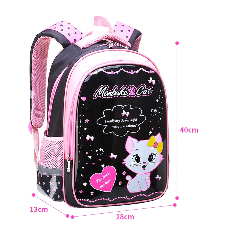 Cartoon Muster Kind Rucksack süße Katze Mädchen Schult aschen Mädchen Kinder Schul rucksack leichte Mädchen Rucksäcke Schult asche