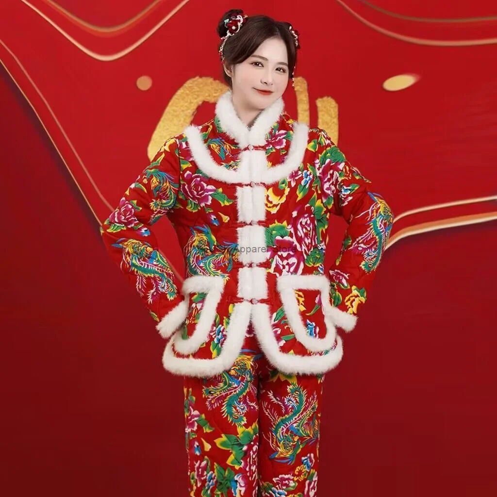 Dongbei Da Hua Ao Cosplay cappotto grande fiore inverno moda fiore cappotto di cotone cappotto di cotone addensato cappotto di cotone nord-est