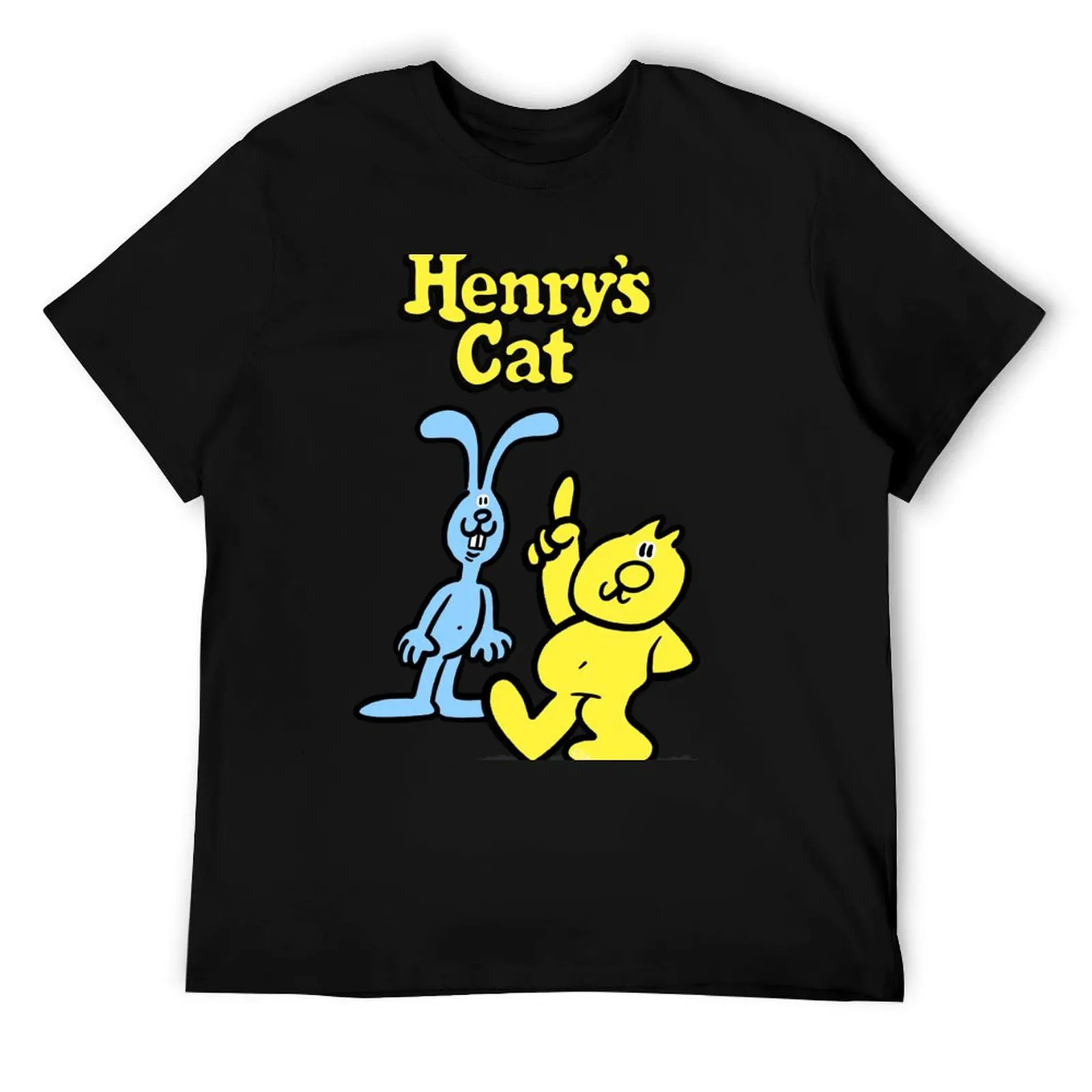 

Henry's Cat with Chris Rabbit Retro 1980s T-Shirt printed t shirts for man man t shirt heavy cotton T-Shirt