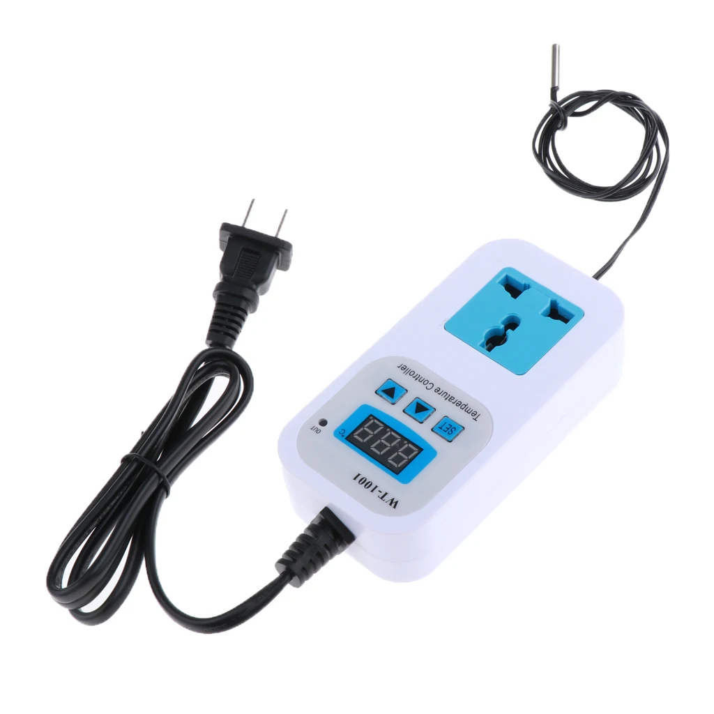 Digital Temperature Controller 110V ABS Strong Current Switch Smart Thermostat Plug for Aquarium and Home Appliances