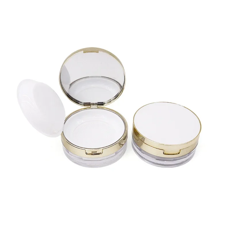 15g Powder Case with Sponge Puff Mirror Double Layer Portable Loose Powder Box  Travel DIY Cosmetic Foundation Powder Box