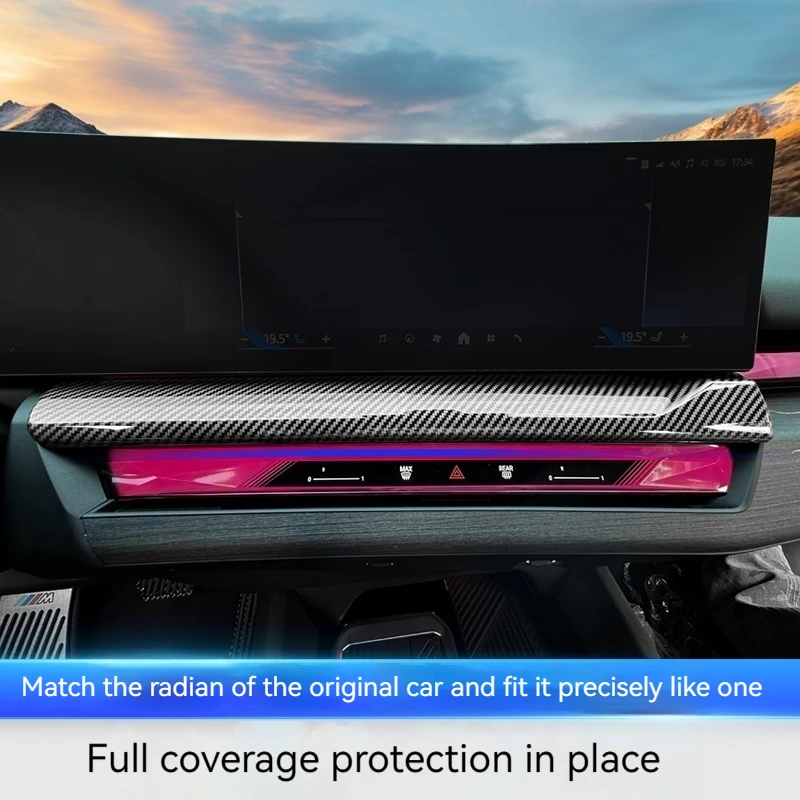 لسيارات BMW 5 Series G60 2024ABS ألياف الكربون وحدة التحكم المركزية للسيارة شاشة الملاحة لوحة سفلية تزيين ملصق اكسسوارات السيارات