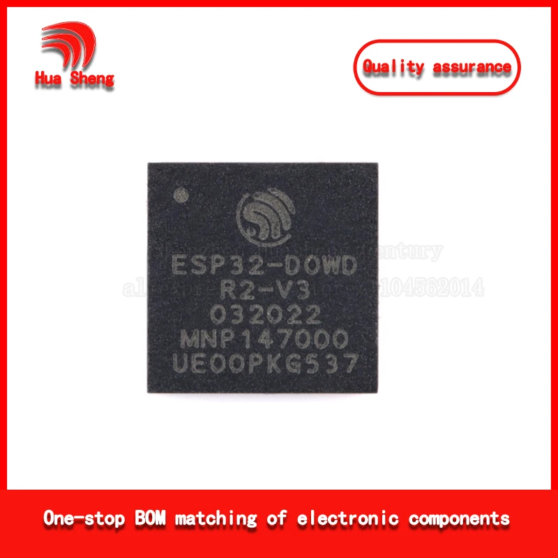 Original Esp32-D0Wdr2-V3 Qfn-48 Wi-Fi+Bluetooth 2Mb 32-Bit Dual-Core Mcu Chip