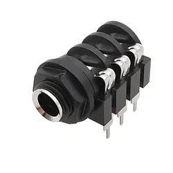 5 pz 6.35mm Audio microfono presa Stereo femmina Jack 6 pin connettori nero