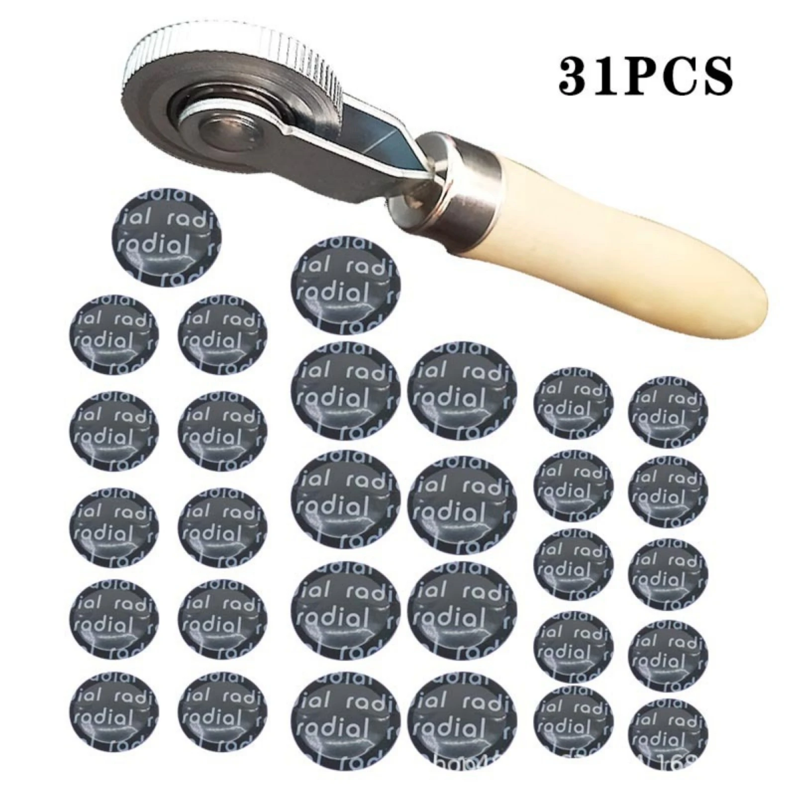 

Набор для ремонта шин, 31 предмет: комплект для ремонта проколов велосипедных камер с роликом для наклеивания заплаток, для горных велосипедов и мотоциклов