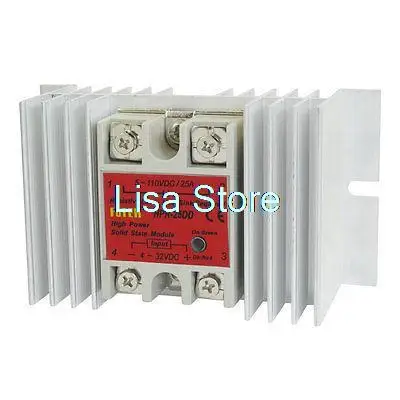 DC to DC Solid State Relay HPR-25DD 25A 4-32V 5-110V + Aluminium Heat Sink