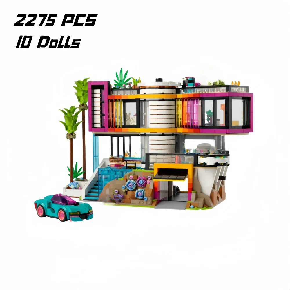 Hot Toys 2275Pcs Andrea's Modern Mansion Friend Creative Model Brick Legoing 42639 Building Blocks Villa Sets Kids Toys Gifts