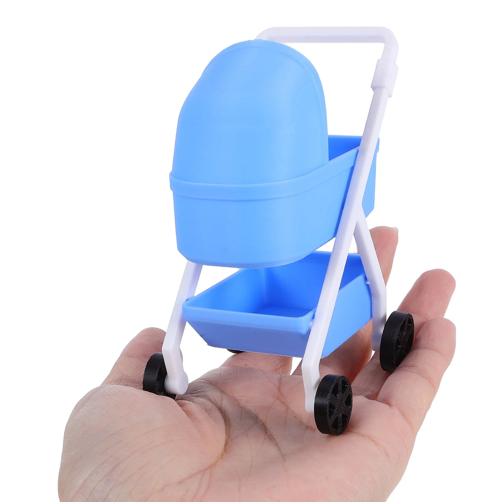 Realistic 1:12 Miniature Stroller High Simulation No Assembly Nursery Scene Decoration Kids Pretend Play Pram Pushchair