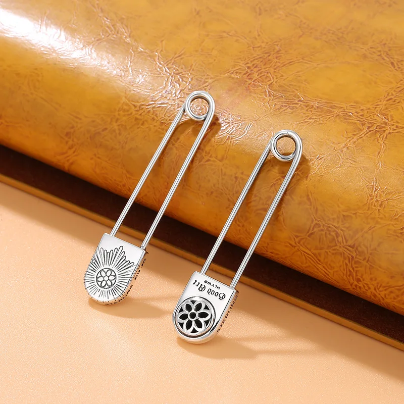 

S925 sterling silver pin pendant accessories pin brooch buckle pin cherry blossom fashion pin