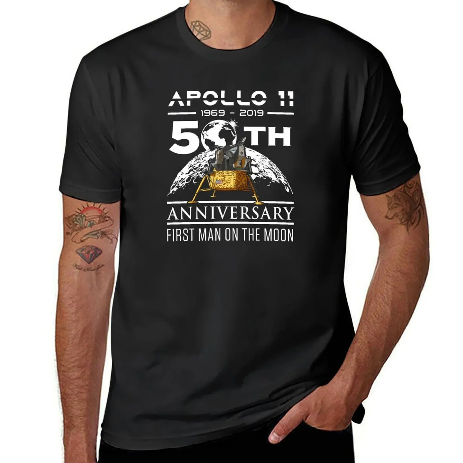 

50th Anniversary Apollo 11 1969 with Lunar Lander design T-Shirt korean fashion summer tops t shirts for men pack