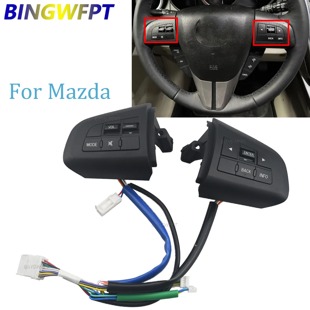 

Для Mazda 3, Mazda 5, CX-7 BL 2008-2013: Кнопки управления на руле (левая+правая) для регулировки громкости и режимов, стайлинг салона автомобиля