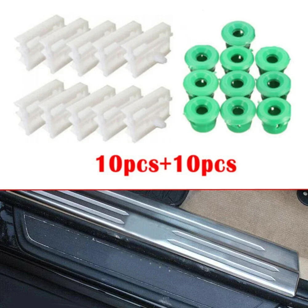 High Quality PA6 10x Side Sill Skirt Clips+10x Rocker Panel Moulding Clips For BMW E36 E46 E90 Auto Accessories NEW