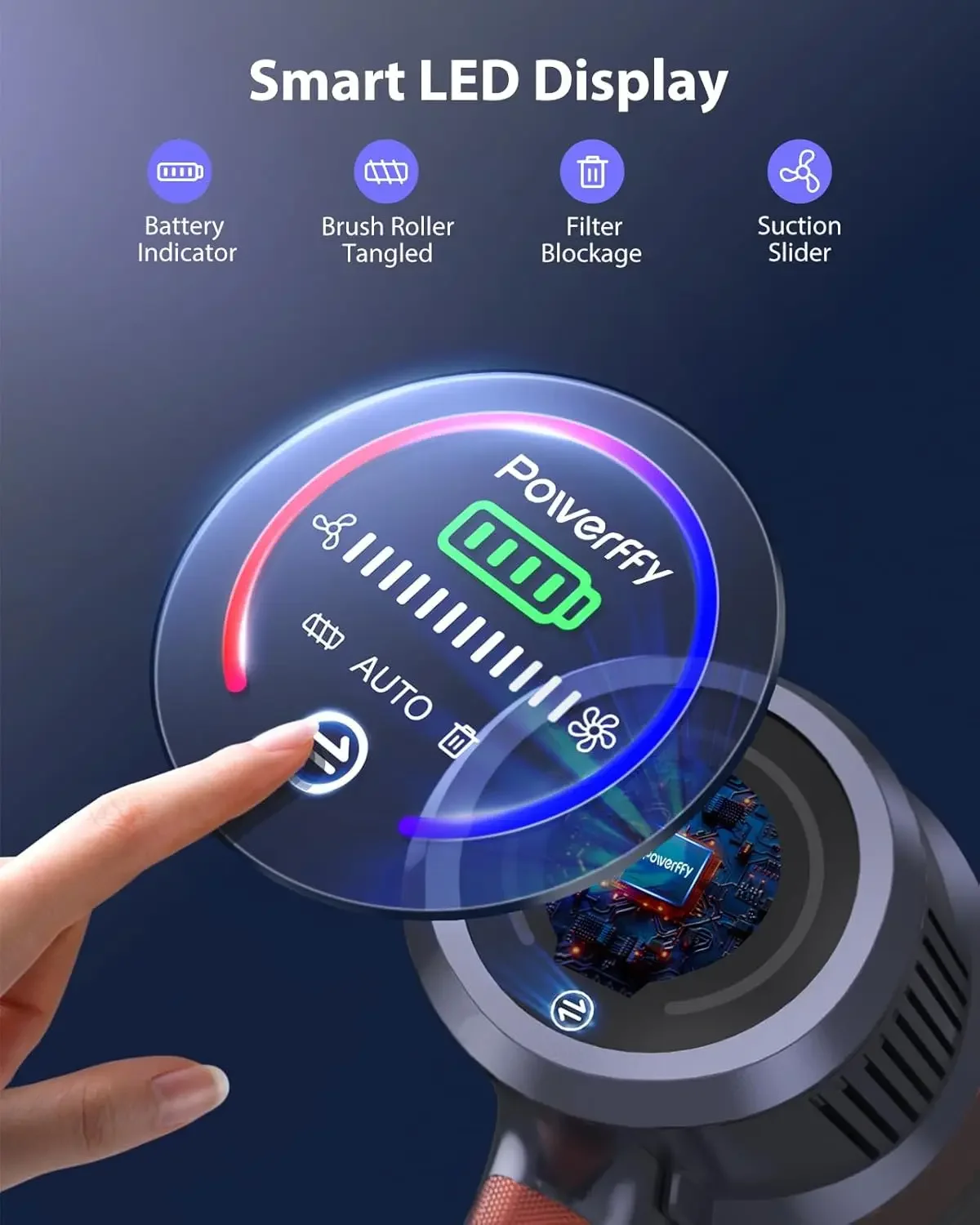 경량 진공 청소기, 40Kpa 스틱 진공 청소기, 450W 강력한 진공 청소기, 최대 55 분 작동 시간 1.5L 먼지 컵