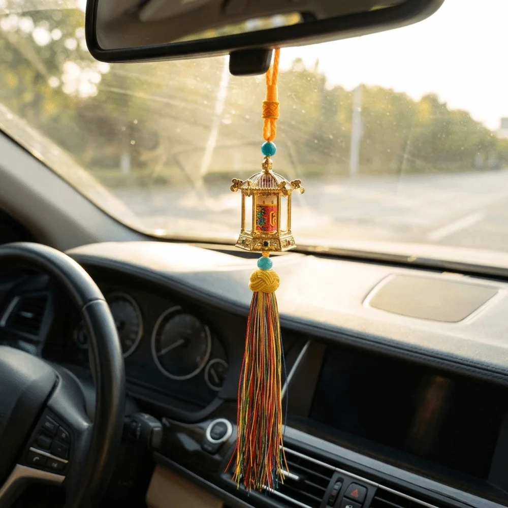Crafted Alloy Alloy Pendant Ornament Elegant Outlook Tassel Ornament Vehicle Interior Decoration Lightweight Structure