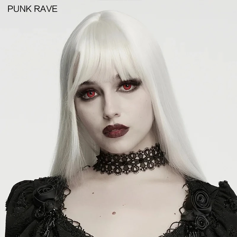 PUNK RAVE Women's Gothic Elegant Cross Black Hollow Lace Choker Multi-layered 3D Simple Shape Party Club  Accessories