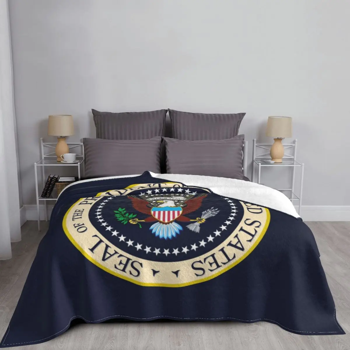 USA President Seal Blanket President Election Vote Donald Trump Wool Throw Blankets Airplane Travel Ultra-Soft Warm Bedspreads