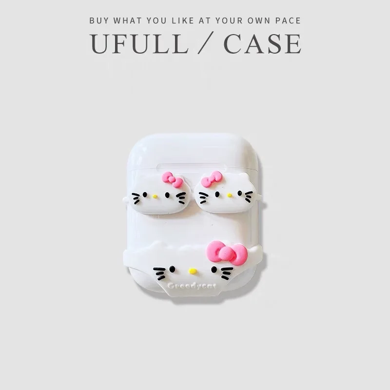 

Hello Kitty Earphone Case Kawaii Sanrio New Cute Cartoon Character Protective Cover for AirPods Pro Bluetooth Wireless Headset