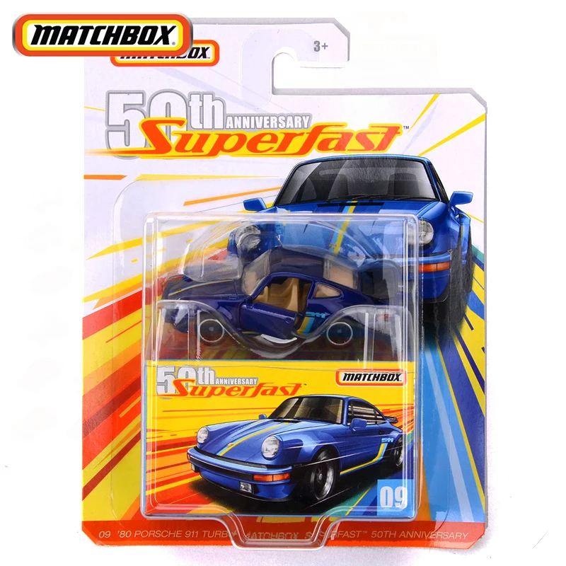 Original Matchbox Car GBJ48 09\' 80 Porsche 911 Turbo Superfast 50th Anniversary Vehicle Model Toys for Boys Collection Fun Gift