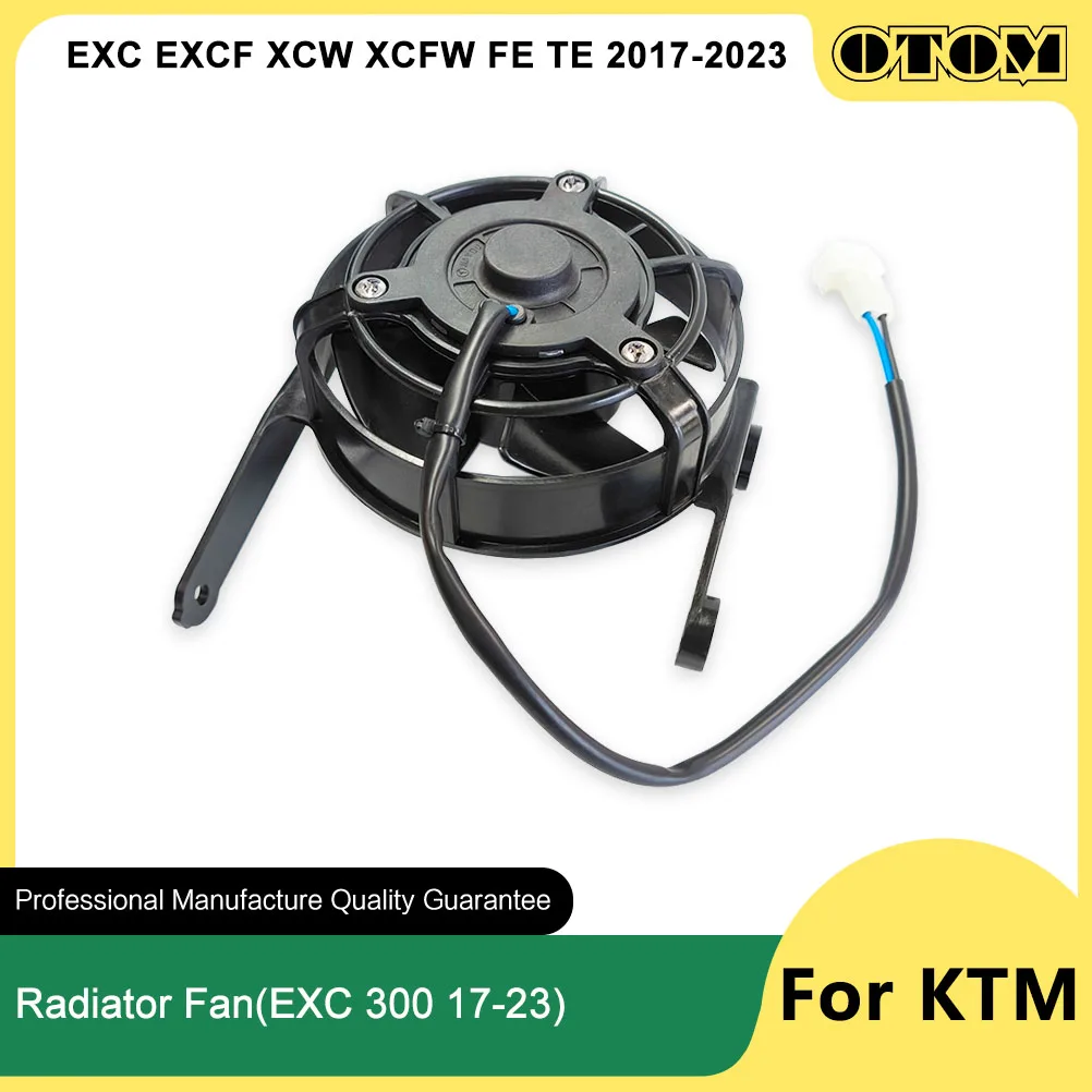 OTOM 2017-2023 Motorcycle Cooling Radiator Fan With Bracket Water Tank Cooler Engine Electric For KTM HUSQVARNA EXC EXCF XCW FE