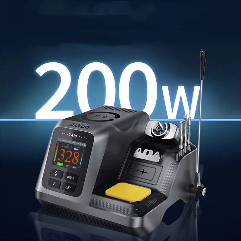 All-in-One T413 Soldering System, Industrial-Grade Power, Metal Housing, Compatible with T245/T225 Accessories