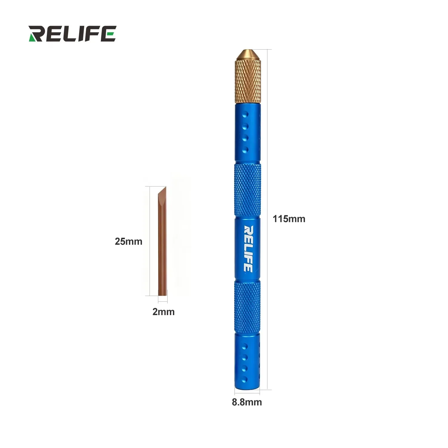 RELIFE RL‑023C CPU Black Glue Remover Tool Non‑Scratch PI Tip Prevent Pad Lifting for Phone Mainboard Chip IC Repair Maintenance