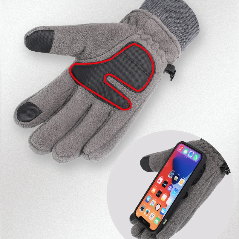 Men\'s Winter Gloves Solid Women Outdoor Polar Fleece Touchscreen Thicken Warm Cold Gloves Motorcycle Cycling Wrist Glove Mittens