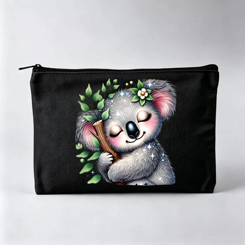 Women's Cute Koala Bear Graphic Makeup Bag, Zipper Cosmetic Pouch for Daily Use