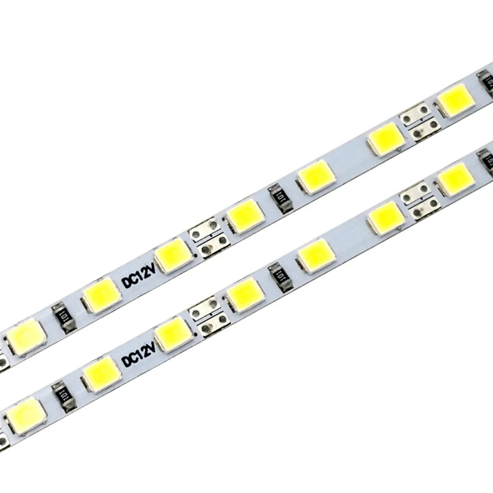 100pcs 100CM  DC 12V 24V 4mm ultra-narrow LED Hard Rigid Bar light 120leds/m SMD2835 Alloy Led Strip light White