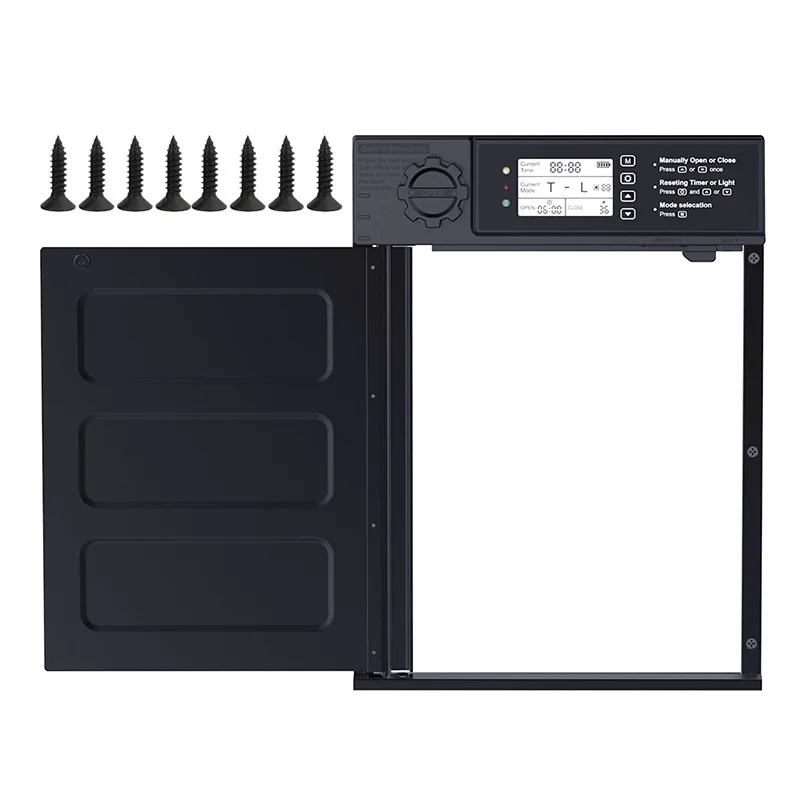 

Automatic timing chicken door, aluminum alloy pet door, light-sensitive solar chicken coop door