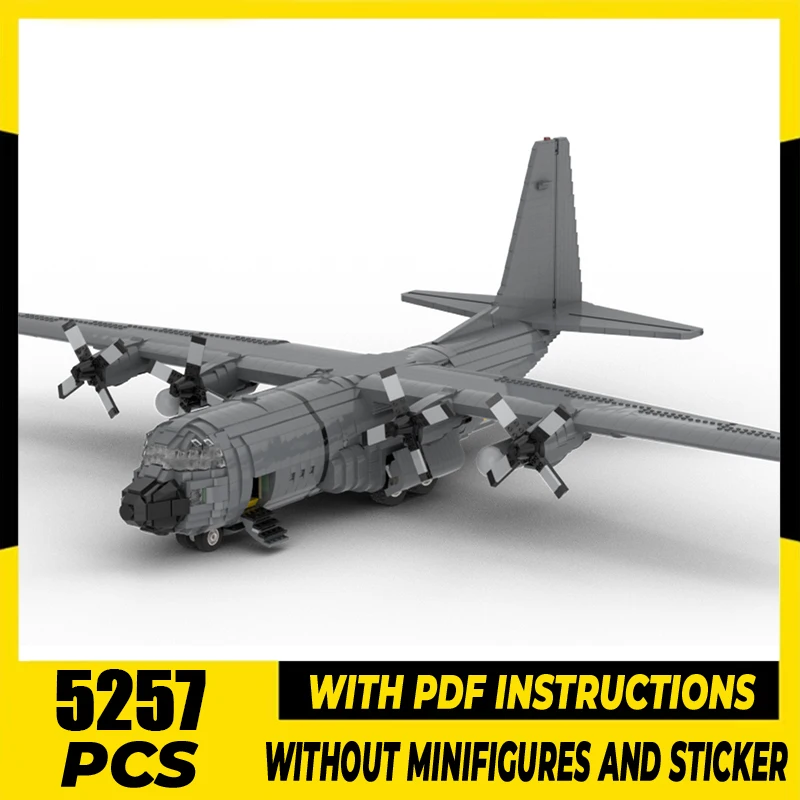 

Строительные блоки Moc в стиле милитари, масштаб 1:38, Skala Legacy C-130H Hercules, модель, технология, кирпичи, сделай сам, сборка, самолет, игрушки для