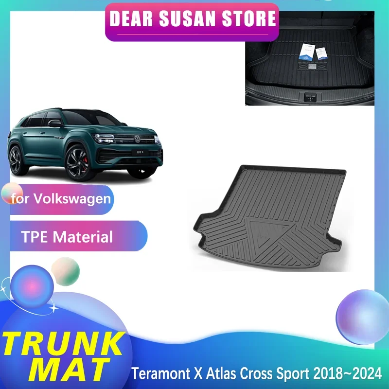 Tylna mata bagażnika do Volkswagen VW Teramont X Atlas Cross Sport 2018 ~ 2023 2019 2020 2021 2022 Bagaż Wodoodporna podkładka podłogowa Pokrowiec