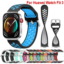 Silicone Strap For Huawei Watch Fit 3 Sport Watchband Metal Buckle Bracelet Replacement Wristband For Huawei Watch Fit3 Band